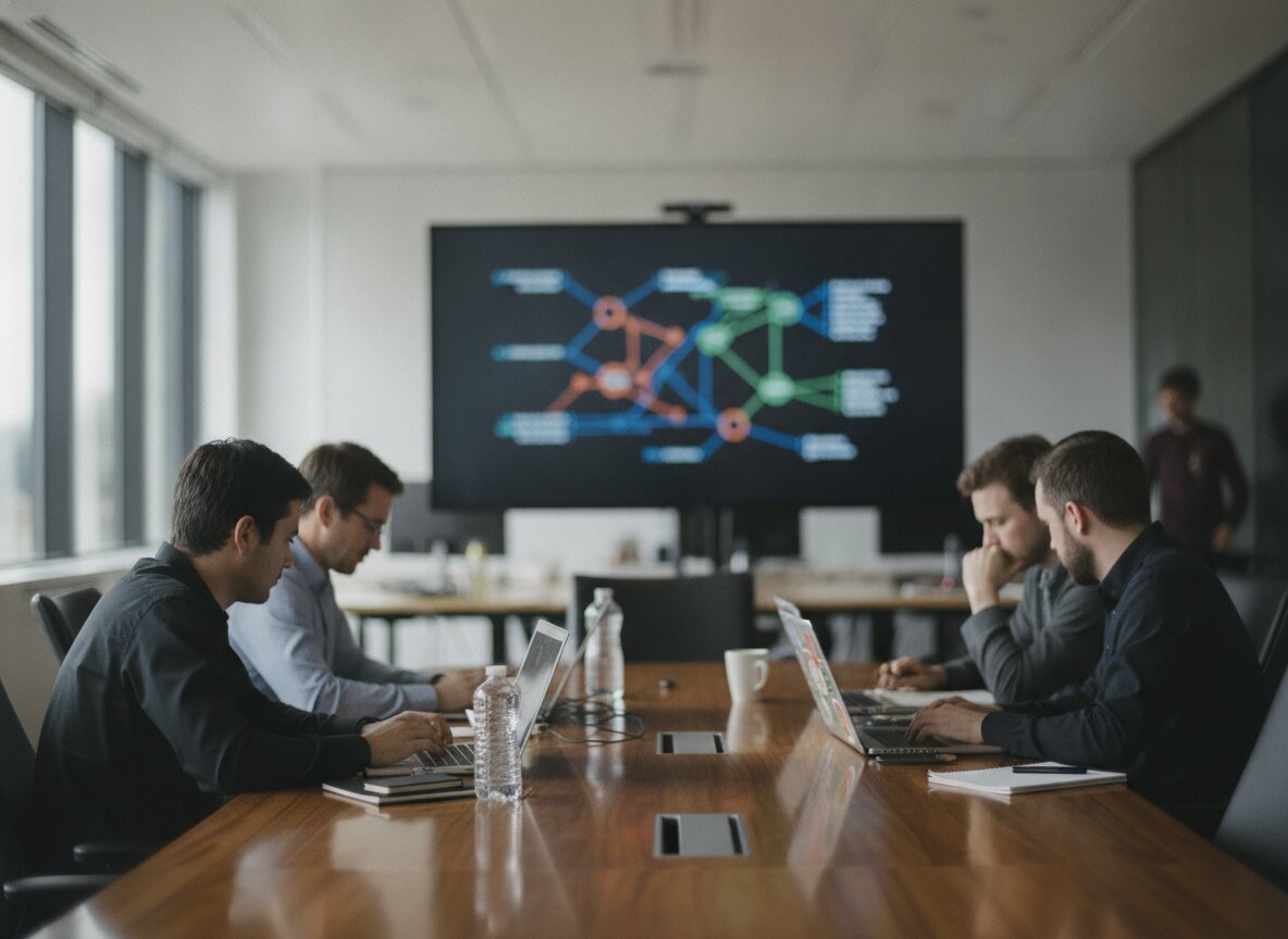 Il·lustració generada amb IA: Alibaba, Anthropic, Hugging Face i OpenAI cedeixen quatre projectes per a agents d'IA a una fundació de la Linux Foundation