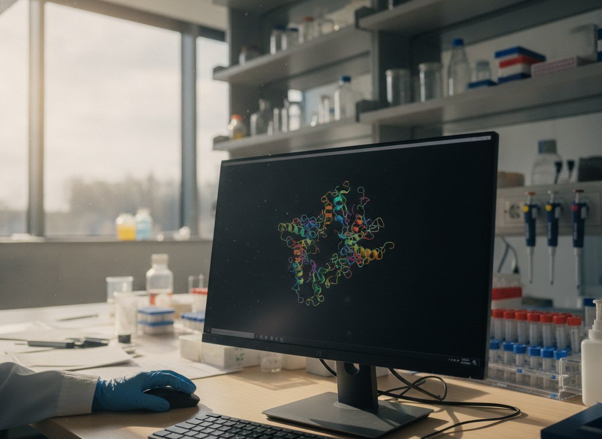 Il·lustració editorial de Un mètode japonès obliga l'AlphaFold3 a mostrar les formes d'una proteïna que el model amagava