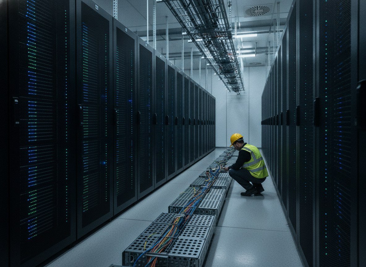 Il·lustració editorial de AMD posa en producció completa Helios, el seu primer rack d'IA per plantar cara a Nvidia, amb Microsoft com a nou client