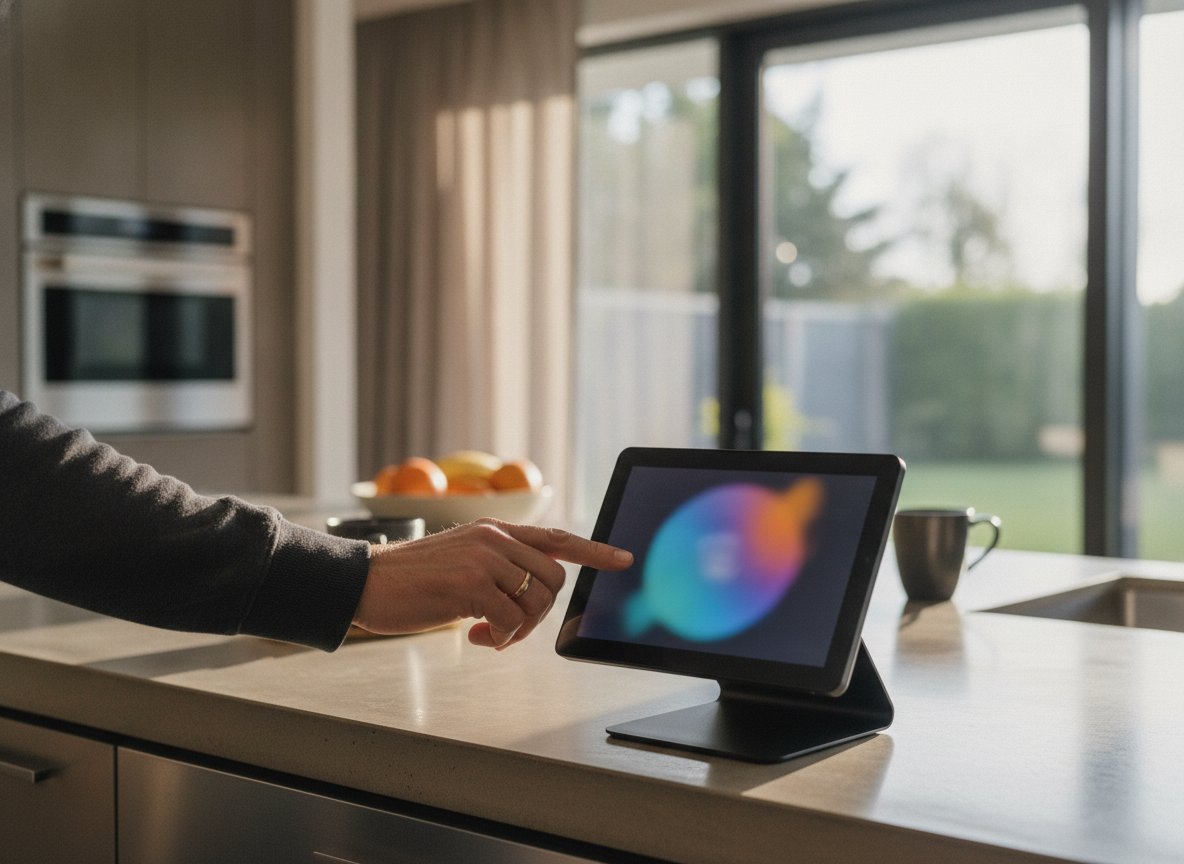 Il·lustració generada amb IA: Apple presenta HomeView, la seva primera pantalla per a la llar, a 299 dòlars i sense data d'arribada a Espanya ni a la resta de la UE