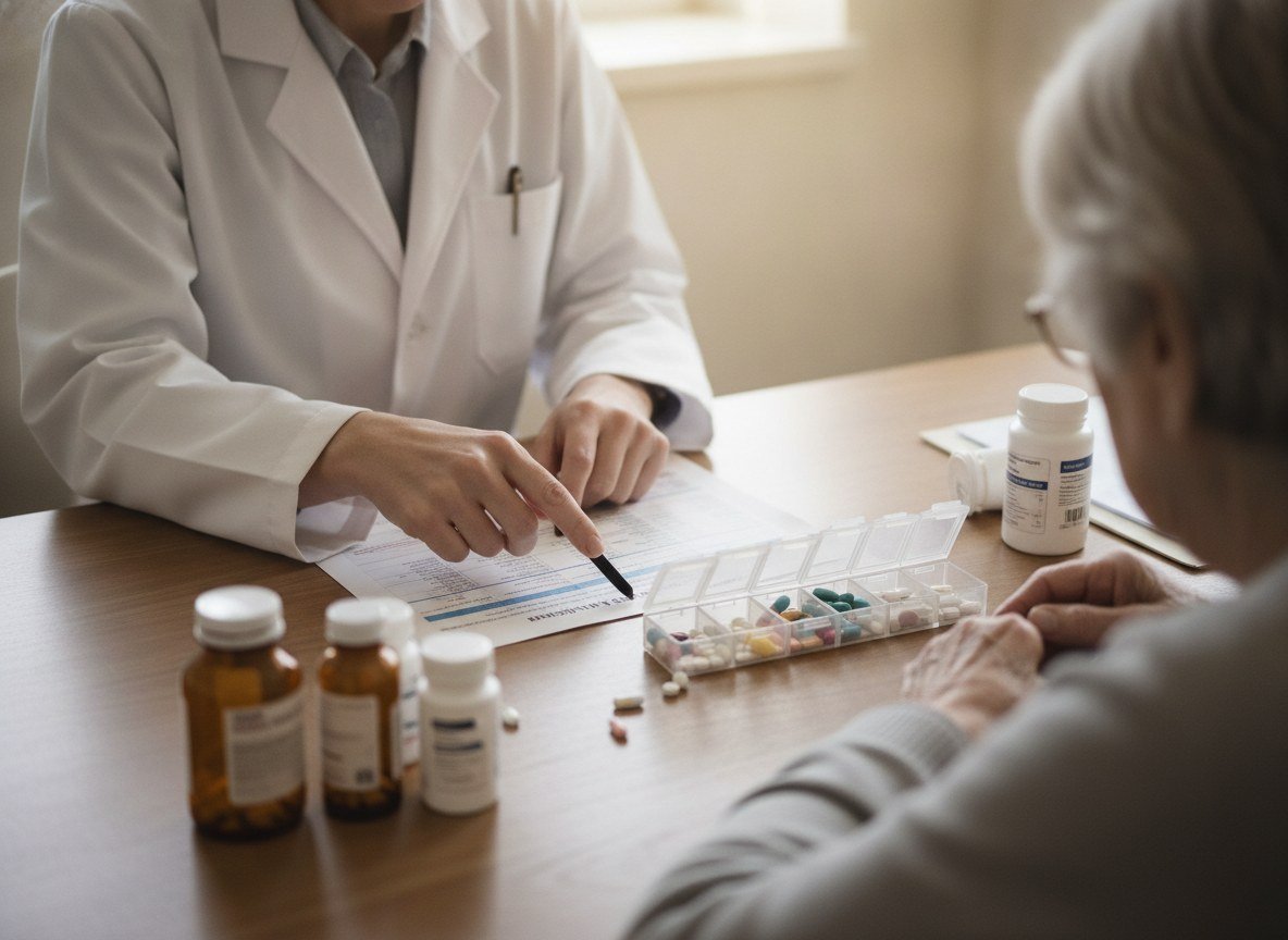 Il·lustració editorial de Un marc d'IA construeix un mapa personalitzat de conflictes de medicaments per protegir la gent gran amb diverses malalties