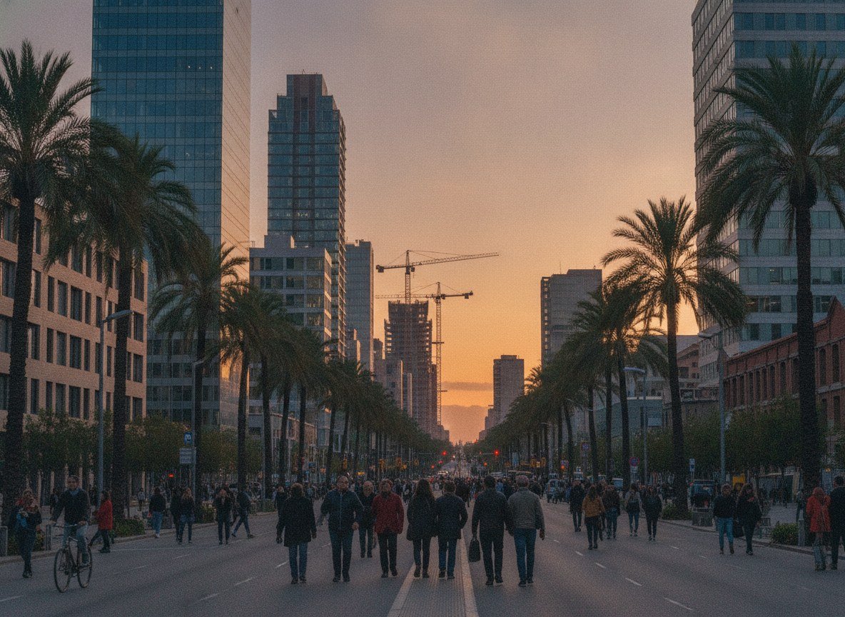 Il·lustració editorial de Barcelona es manté com la tercera ciutat del món en inversió estrangera en IA, per davant de qualsevol altra ciutat de la UE