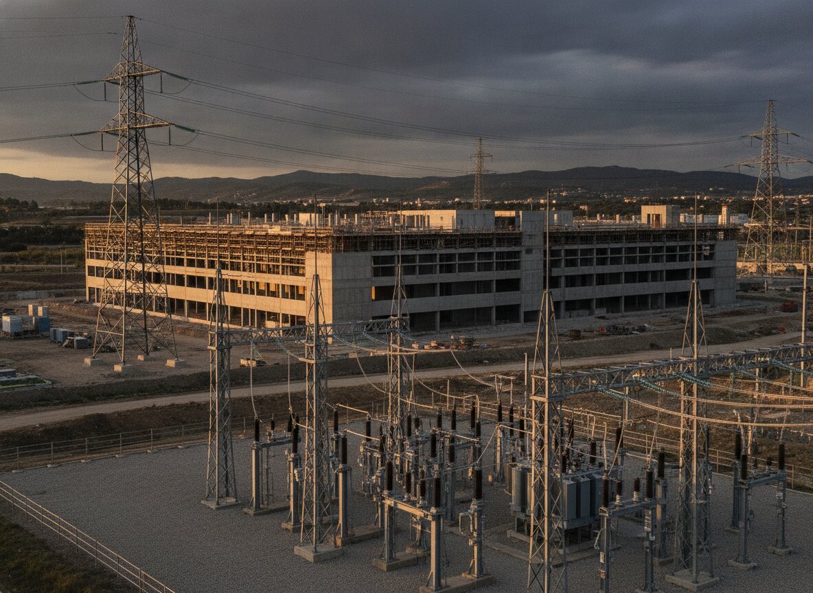 Il·lustració generada amb IA: Cap dels 6.329 MW d'accés a la xarxa concedits a centres de dades a Espanya funciona encara, i Catalunya en té 26 en projecte