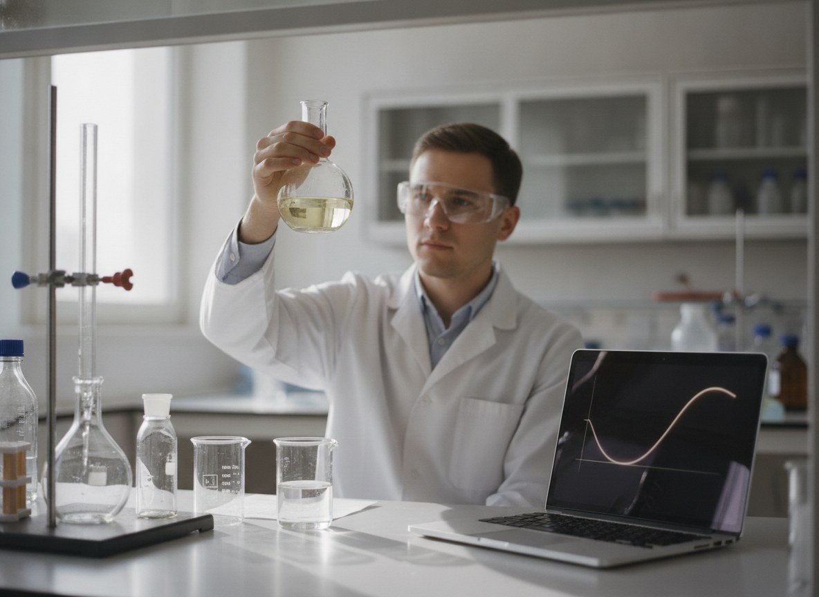 Il·lustració generada amb IA: Un mètode amb IA permet saber a quina velocitat avança una reacció química a partir només dels rendiments d'experiments ja fets