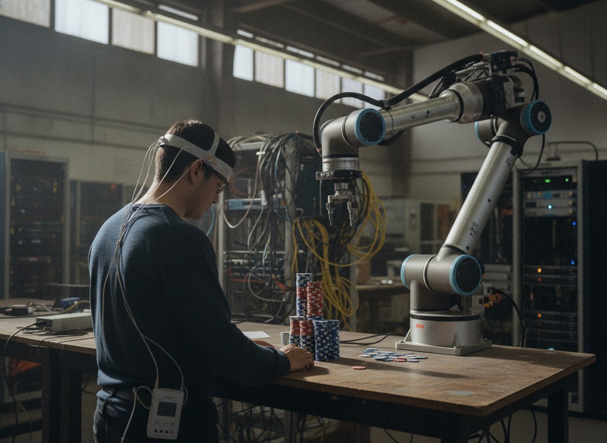 Il·lustració editorial de Una startup nord-americana prova d'entrenar robots amb les ones cerebrals de les persones que els controlen