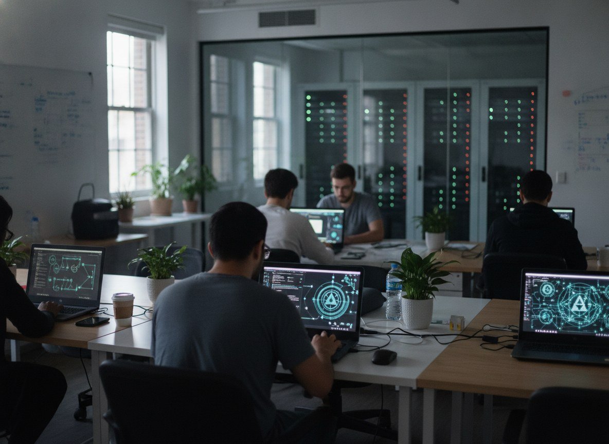 Il·lustració editorial de Una start-up nord-americana surt de l'ombra amb una tecnologia que entrena IA sense desxifrar mai les dades