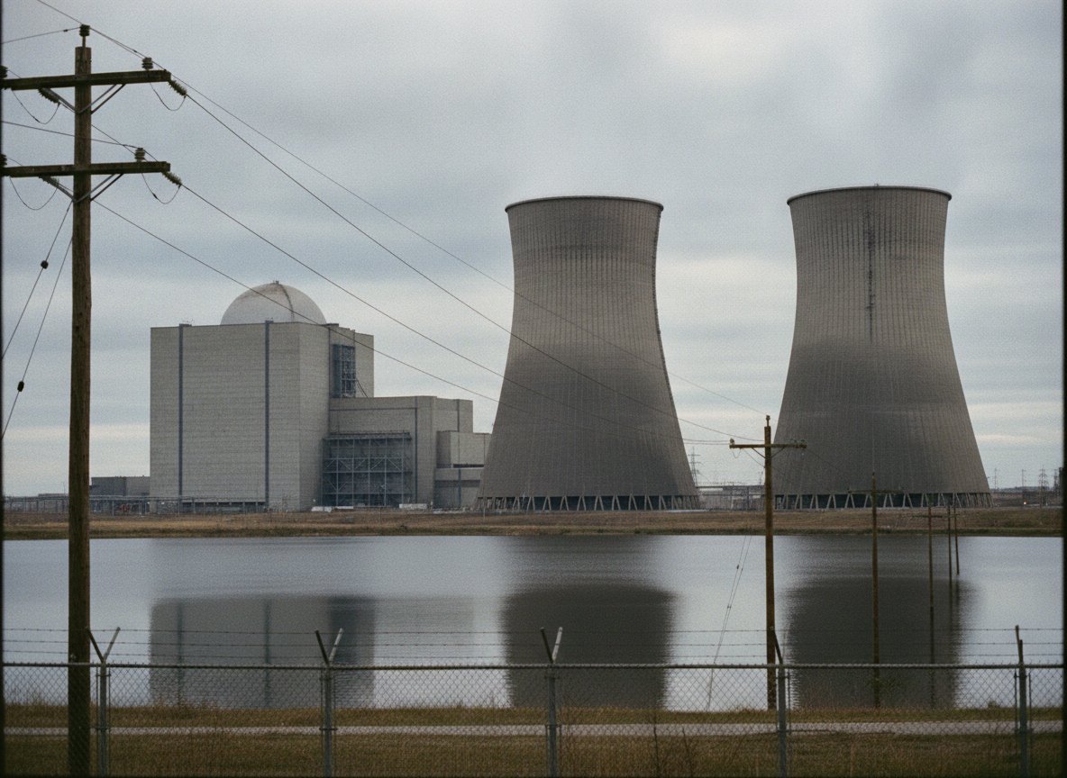 Il·lustració generada amb IA: El Departament d'Energia dels EUA presta fins a 4.400 milions de dòlars per reobrir tres centrals nuclears, dues amb clients tecnològics