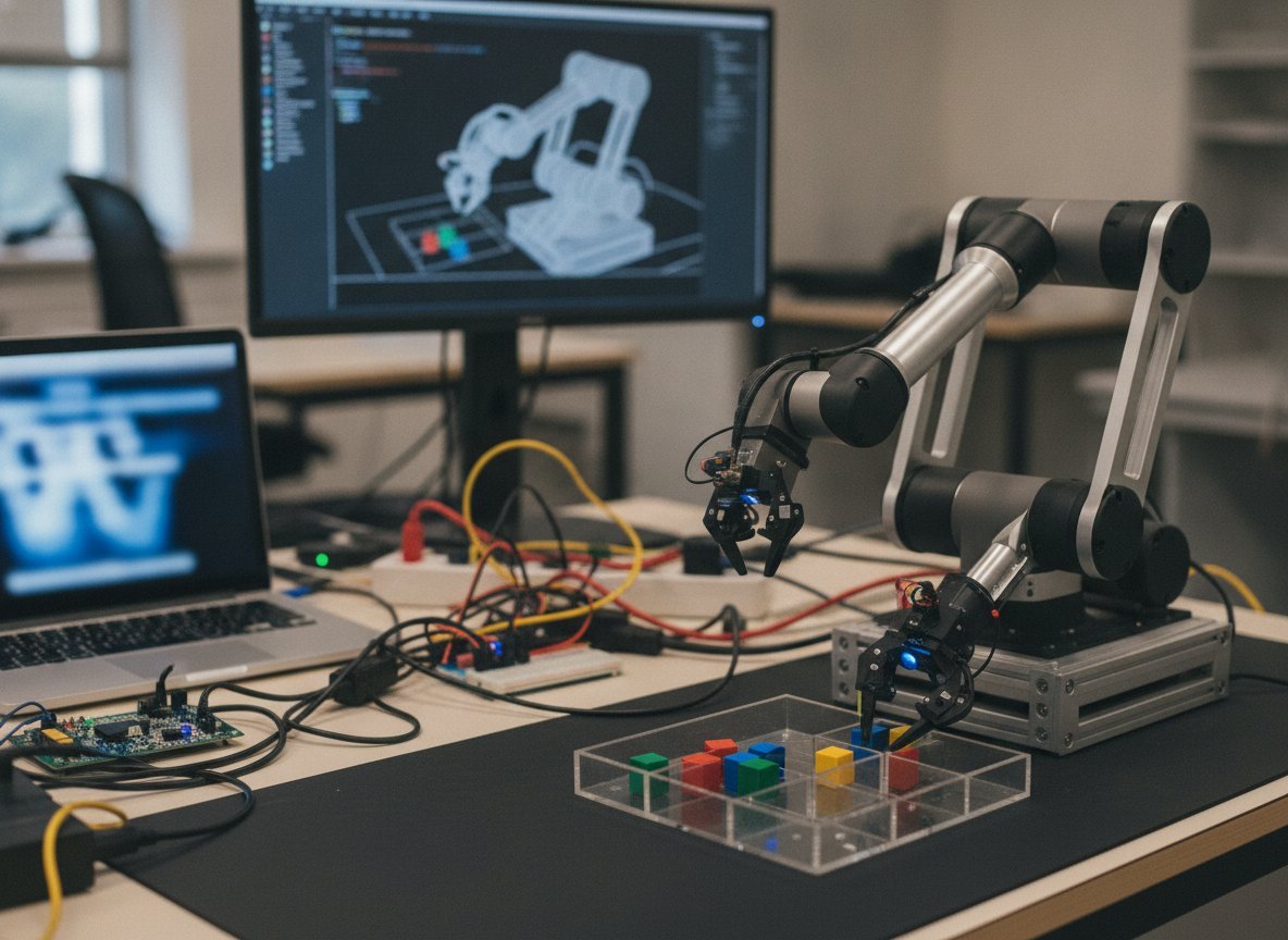 Il·lustració generada amb IA: Google adapta Gemini 4 Argon a la robòtica: el model ajuda a controlar robots, simular-los i valorar-ne les tasques