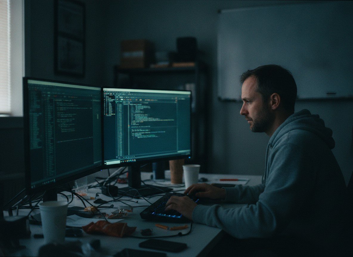 Il·lustració editorial de Un estudi amb 13 milions de sessions reals de GitHub Copilot destapa com funcionen de veritat els agents de programació amb IA