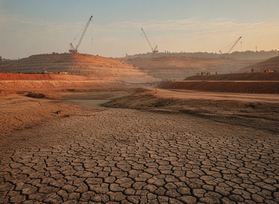Il·lustració editorial de El centre de dades de 15.000 milions de dòlars de Google a l'Índia topa amb la resistència veïnal per l'aigua i la fauna