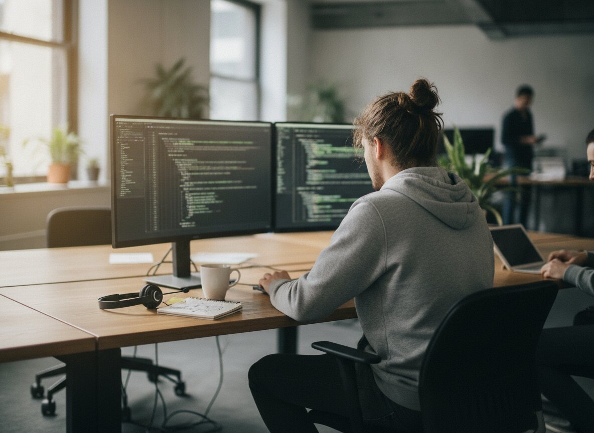 Il·lustració generada amb IA: HackerRank obre a tots els clients Chakra, un entrevistador d'IA que avalua com treballa el candidat i no només què respon