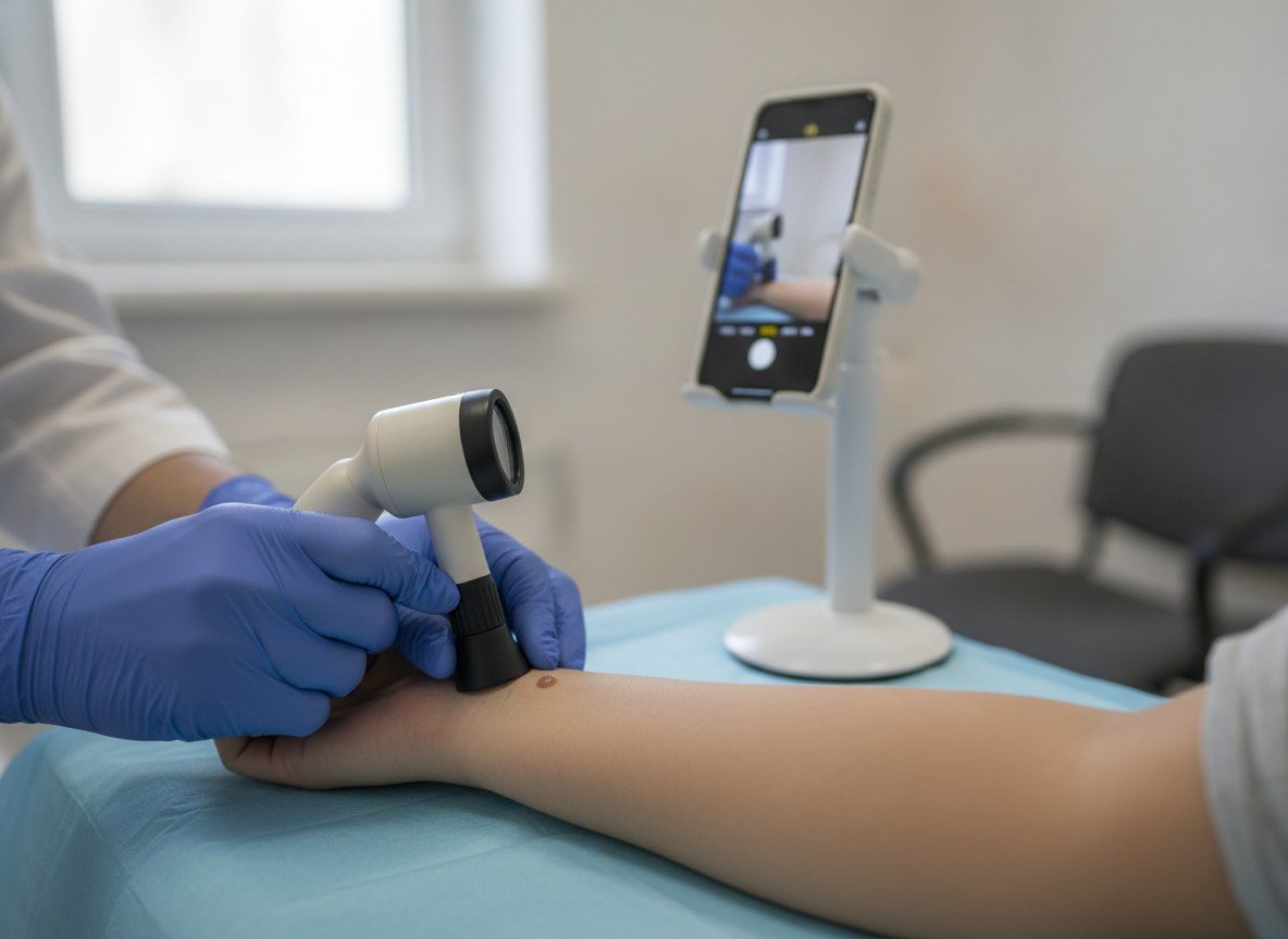 Il·lustració generada amb IA: Una IA autònoma gestiona el 94% dels casos urgents de sospita de càncer de pell en dos hospitals britànics i allibera 2.851 hores de dermatòlegs