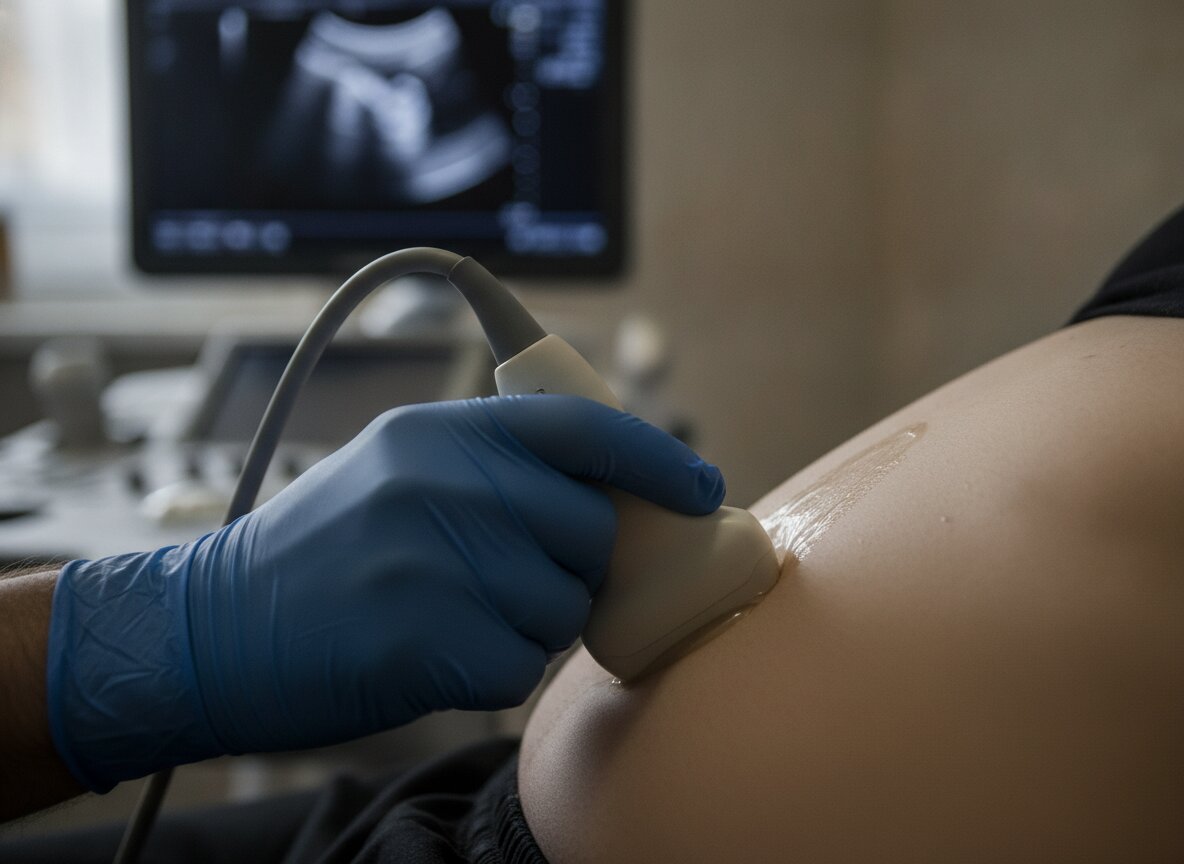 Il·lustració generada amb IA: Una IA llegeix les ecografies de l'abdomen superior, busca 16 diagnòstics i escriu informes que els radiòlegs no distingeixen dels seus un cop revisats