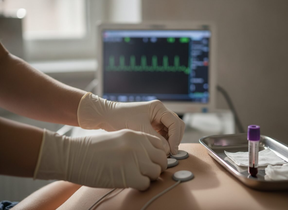 Il·lustració generada amb IA: Una IA combina electrocardiogrames i anàlisis de sang per descartar el rebuig d'un cor trasplantat i estalviar biòpsies