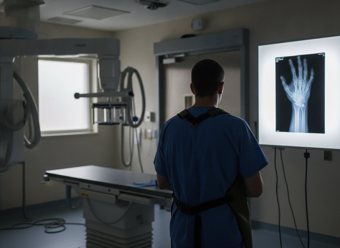 Il·lustració generada amb IA: Una IA de fractures provada tres mesos a unes urgències de Singapur detecta menys que els tècnics de radiologia, però els ajuda a esmenar deu errors