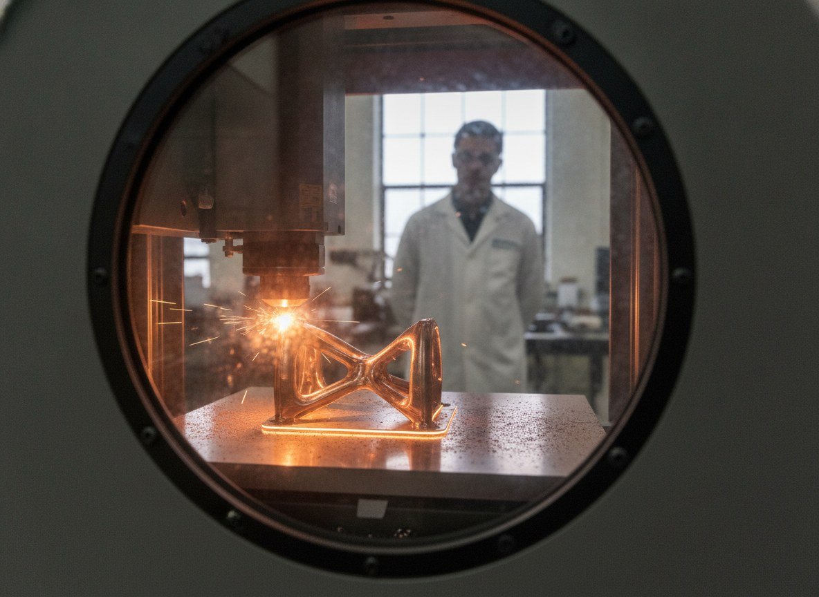 Il·lustració editorial de Una IA troba en només 40 proves les combinacions perfectes per imprimir en 3D un aliatge de coet de la NASA
