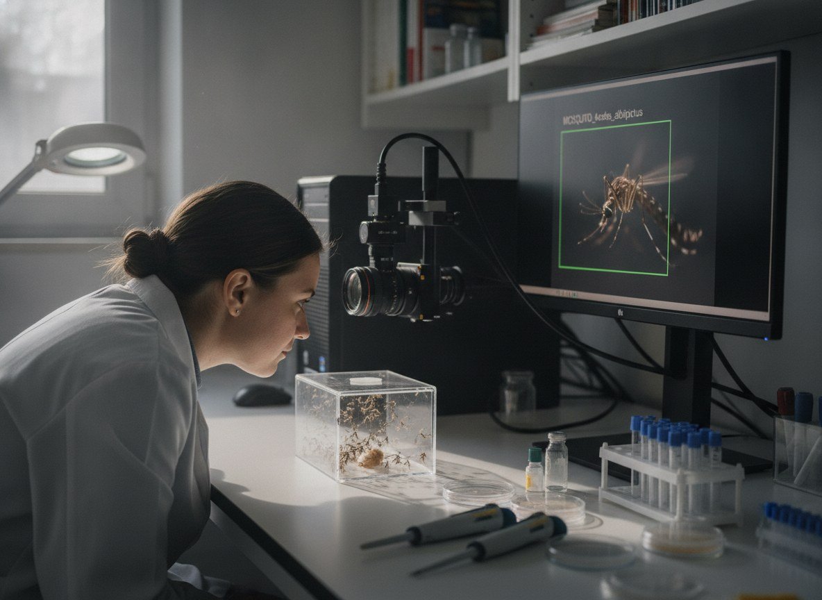 Il·lustració editorial de Un sistema de visió i llenguatge detecta en vídeo mosquits infectats de dengue amb una precisió del 98,5%