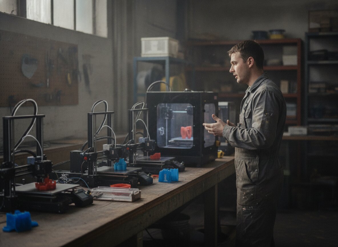 Il·lustració generada amb IA: Ingroup compra els actius de BCN3D i obrirà a Lleida una fàbrica d'impressores 3D amb IA que s'ordenen de viva veu
