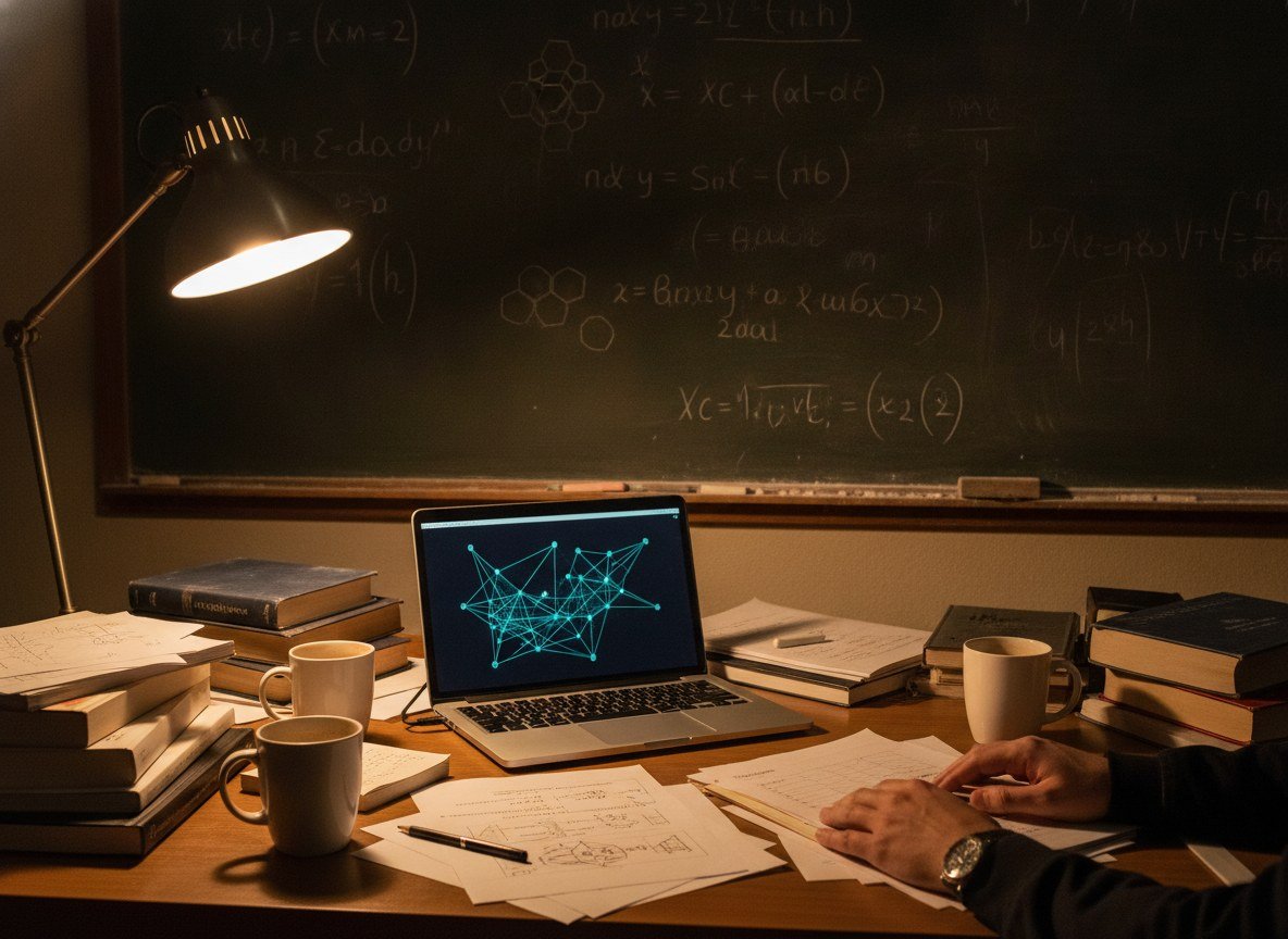Il·lustració editorial de La intel·ligència artificial ja ha resolt centenars dels problemes matemàtics que Paul Erdős va deixar oberts fa dècades