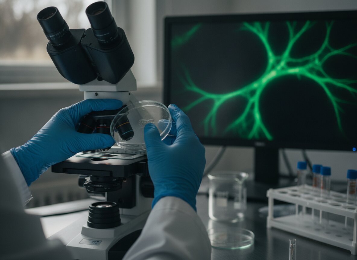 Il·lustració generada amb IA: Una xarxa neuronal reconstrueix quins senyals han rebut les cèl·lules d'un embrió i en prediu un camí per formar pulmó, segons «Nature Methods»