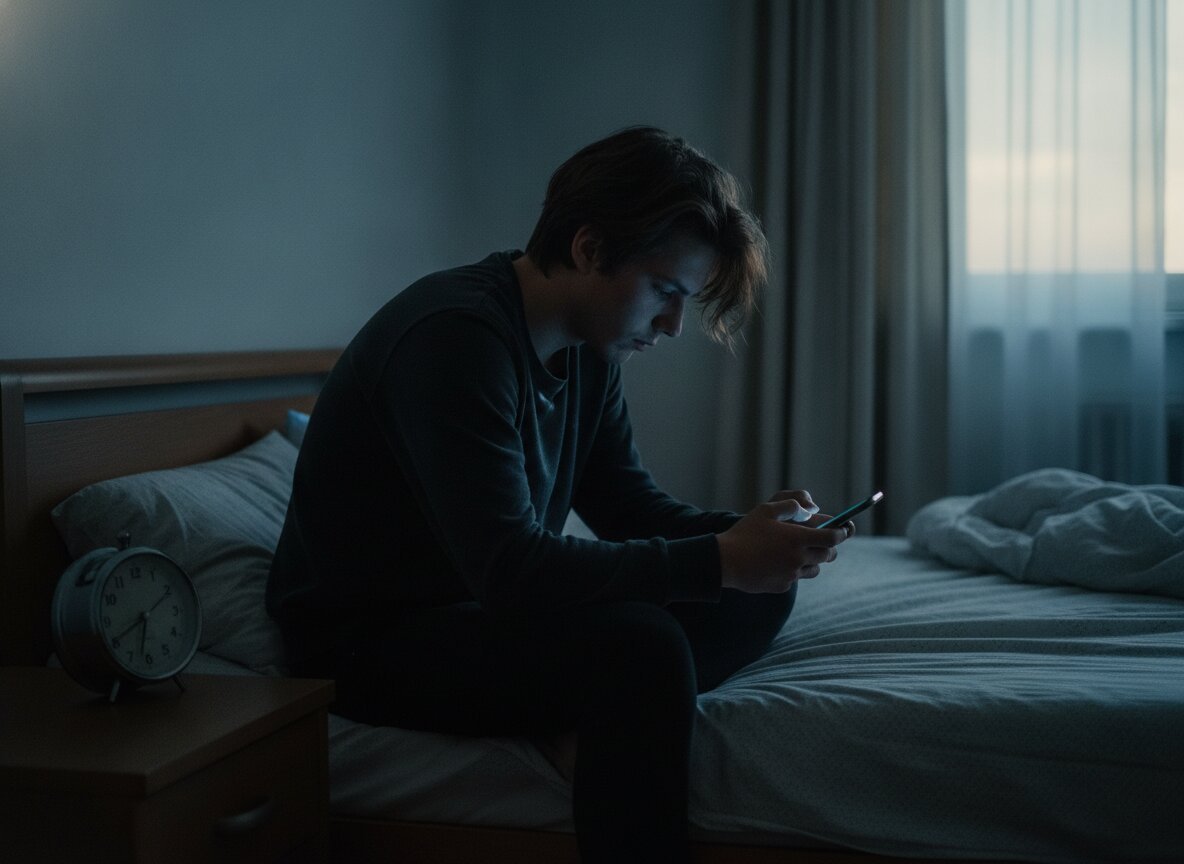 Il·lustració generada amb IA: Les persones amb «jet lag social» trien més sovint la IA perquè les jutgi, segons quatre experiments sobre ansietat social