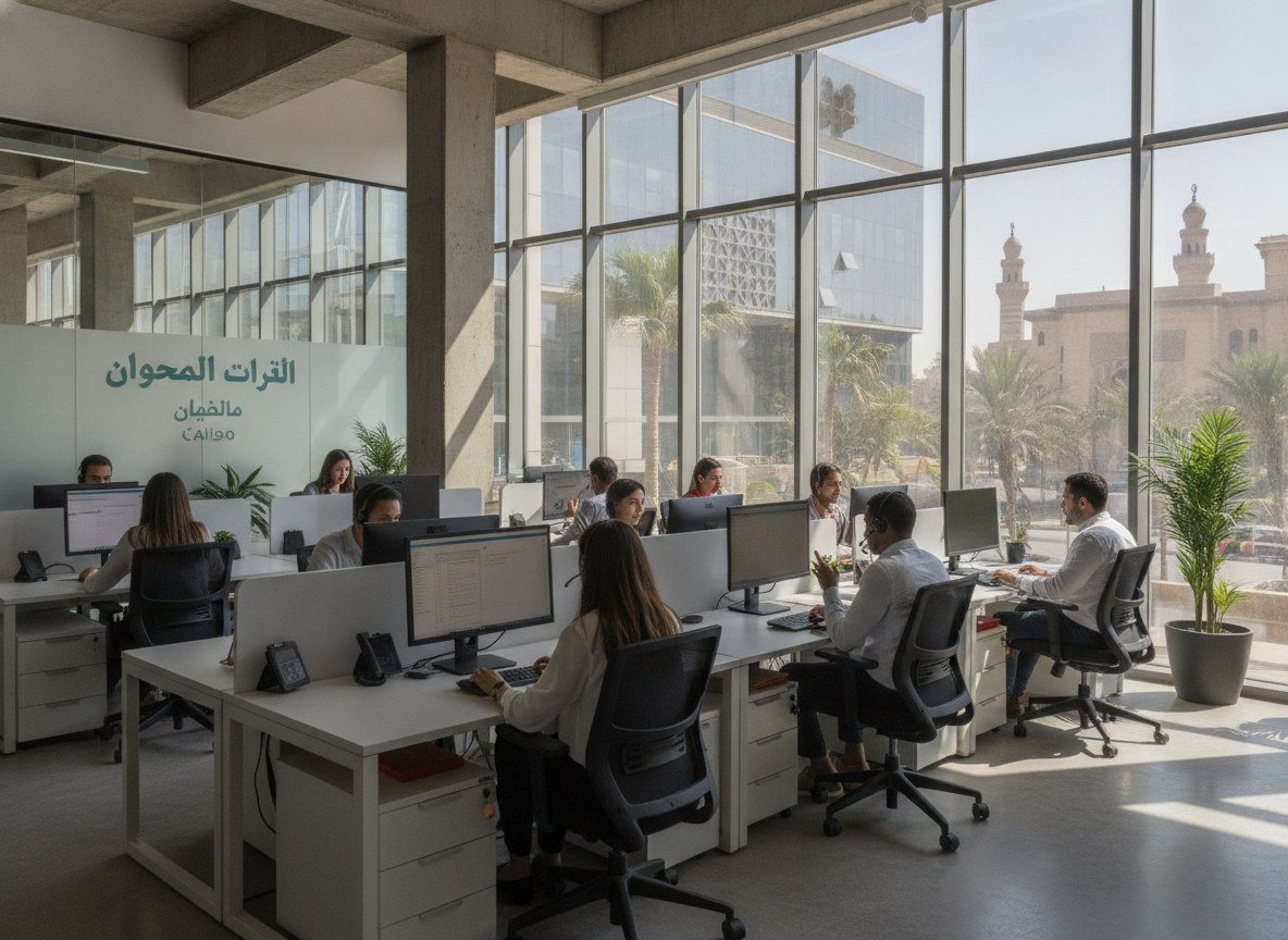 Il·lustració editorial de La multinacional espanyola Konecta obre a el Caire el seu primer centre mundial d'excel·lència en IA generativa, amb 100 milions d'euros