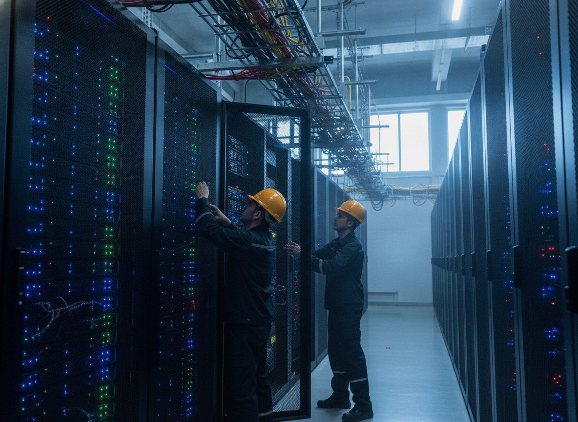 Il·lustració editorial de El núvol d'IA Lambda capta 1.000 milions de dòlars en deute per comprar més xips de Nvidia i llogar-los a Microsoft