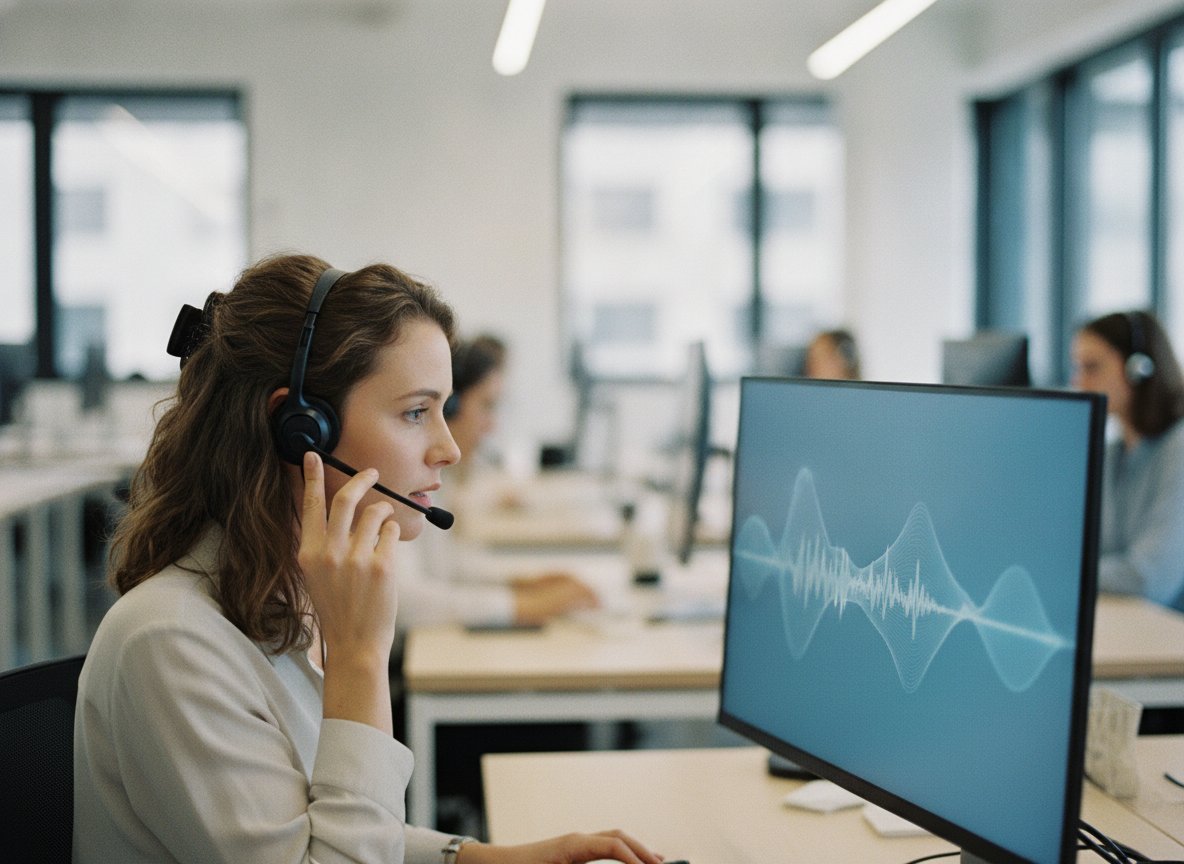 Il·lustració generada amb IA: Microsoft estén MAI-Transcribe-2 amb una versió en temps real en 60 llengües i hi suma dos models de veu per a agents que parlen