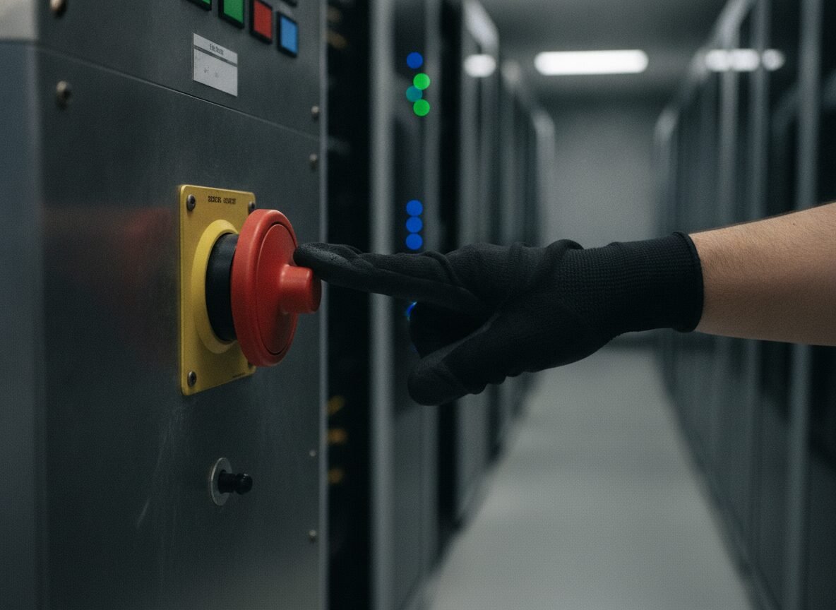 Il·lustració generada amb IA: Nadella proposa un «fre d'emergència» per a la IA: controls fora del model i la possibilitat d'aturar-lo en plena tasca