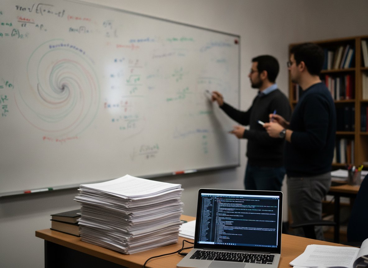 Il·lustració generada amb IA: Matemàtics qüestionen la demostració de Navier-Stokes d'OpenAI: dubten que segueixi el camí que l'empresa va dir i que ni ella l'entengui del tot