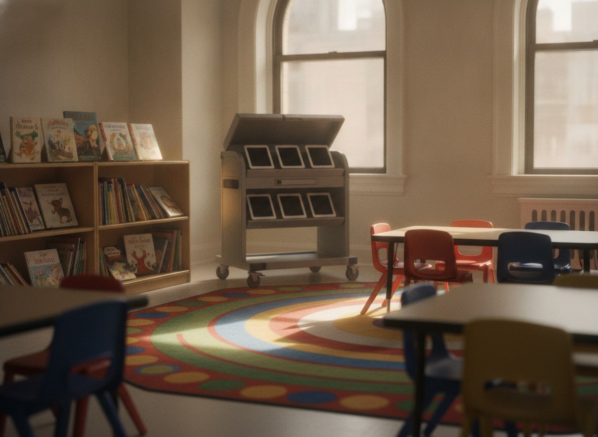 Il·lustració editorial de Nova York prohibeix la IA generativa a les aules de 600.000 alumnes de primària i secundària bàsica durant tot un curs