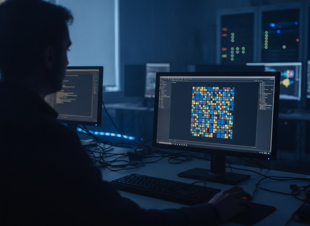 Il·lustració editorial de Un sistema d'agents de Nvidia aconsegueix per primer cop un 100% al benchmark de raonament ARC-AGI-3, triplicant el model que el fa funcionar