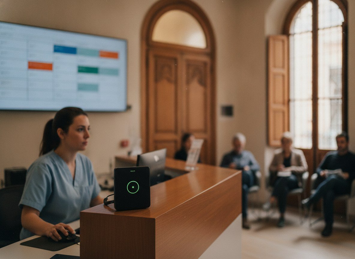 Il·lustració editorial de Una start-up catalana automatitza amb IA de veu les trucades de 200 centres mèdics espanyols