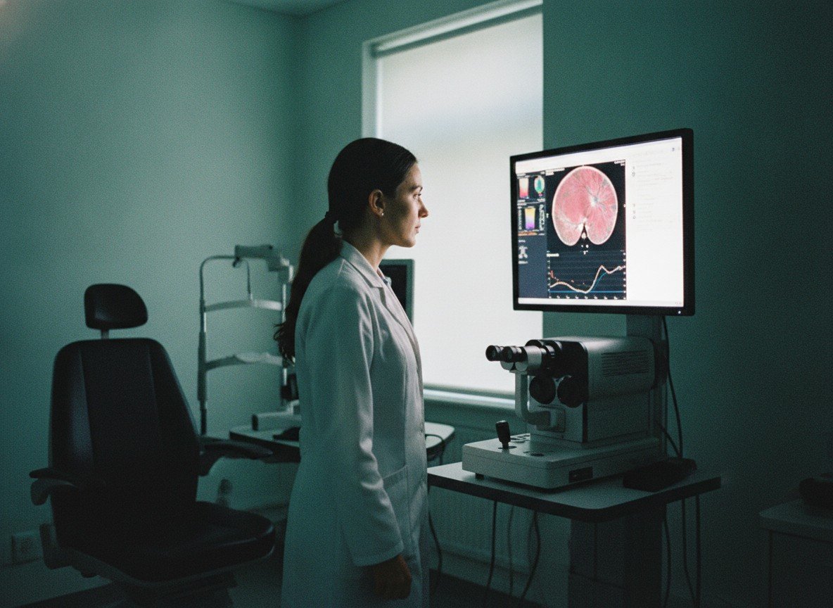Il·lustració editorial de Un assaig aleatoritzat demostra que una IA gairebé duplica l'encert dels oftalmòlegs en diagnosticar malalties hereditàries de la retina