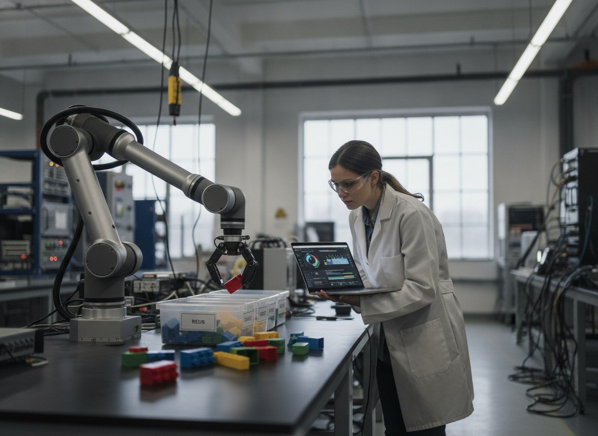 Il·lustració editorial de Un nou banc de proves demostra que els robots amb IA "aparenten" seguir instruccions més que no pas les entenen de debò