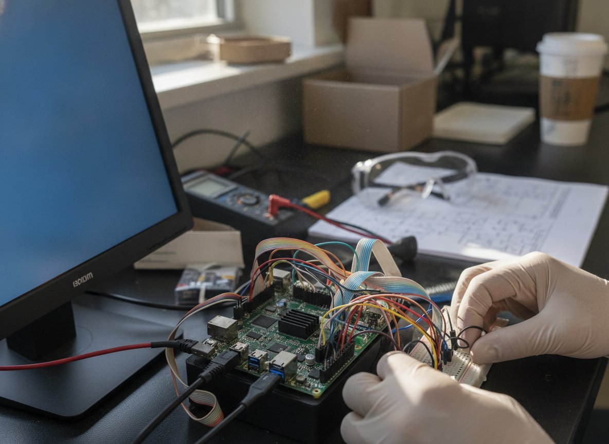 Il·lustració generada amb IA: Un encaminador neurosimbòlic fa que un model petit encerti el 98,3% de les proves en una Raspberry Pi, amb una execució gairebé nou cops més ràpida