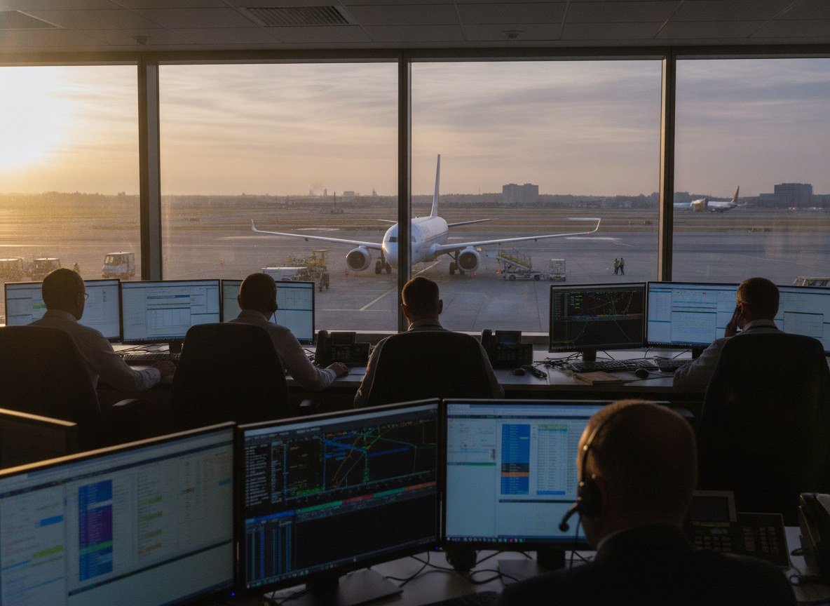 Il·lustració editorial de Ryanair firma un acord de cinc anys amb Google Cloud per automatitzar amb IA la gestió de tripulacions i el manteniment