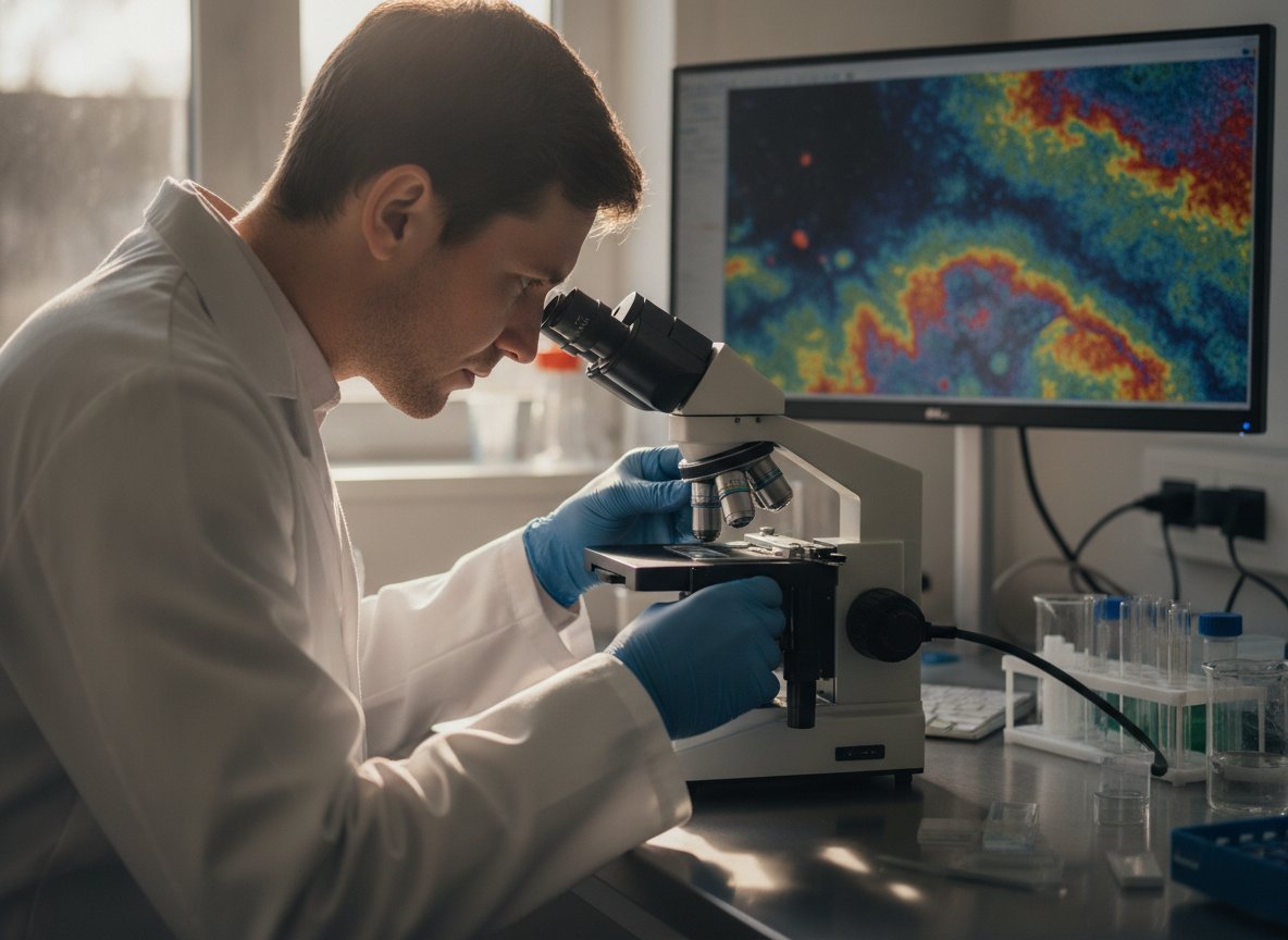 Il·lustració generada amb IA: Una IA que llegeix el teixit d'un tumor explica per què algunes cèl·lules immunitàries hi entren i d'altres no, segons un estudi a «Nature Biomedical Engineering»