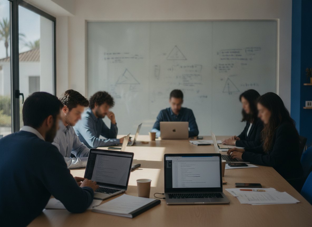 Il·lustració generada amb IA: Telefónica España compra el 10% d'OGA, una empresa sevillana d'IA, i n'afegirà les solucions al seu catàleg per a empreses i administracions