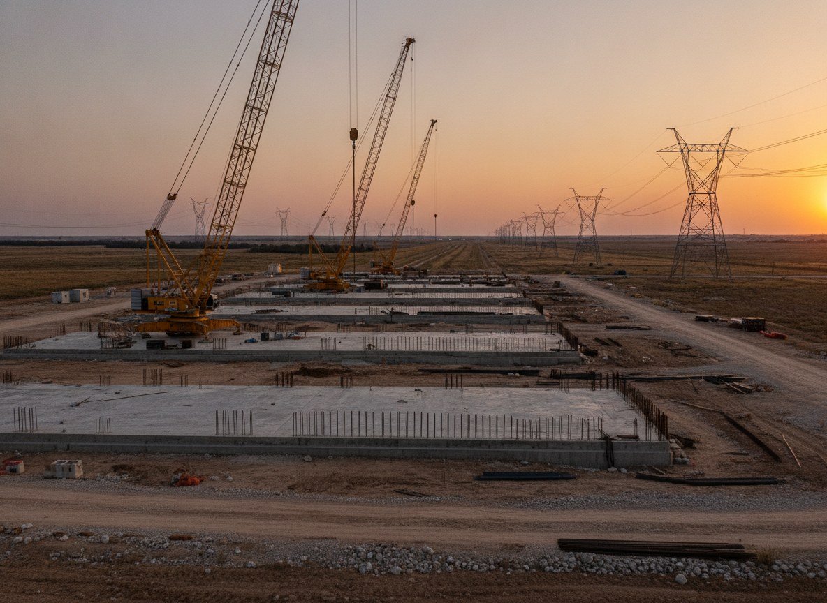 Il·lustració editorial de El governador de Texas congela l'aprovació de nous centres de dades d'IA fins que se n'auditi l'impacte en la xarxa i l'aigua