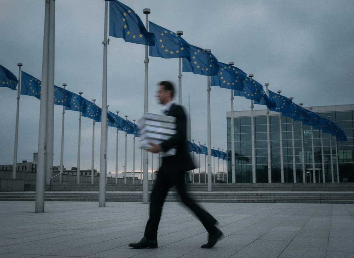 Il·lustració editorial de El nou Reglament europeu que ajorna part de la Llei d'IA entra en vigor mentre la transparència es manté per a l'agost