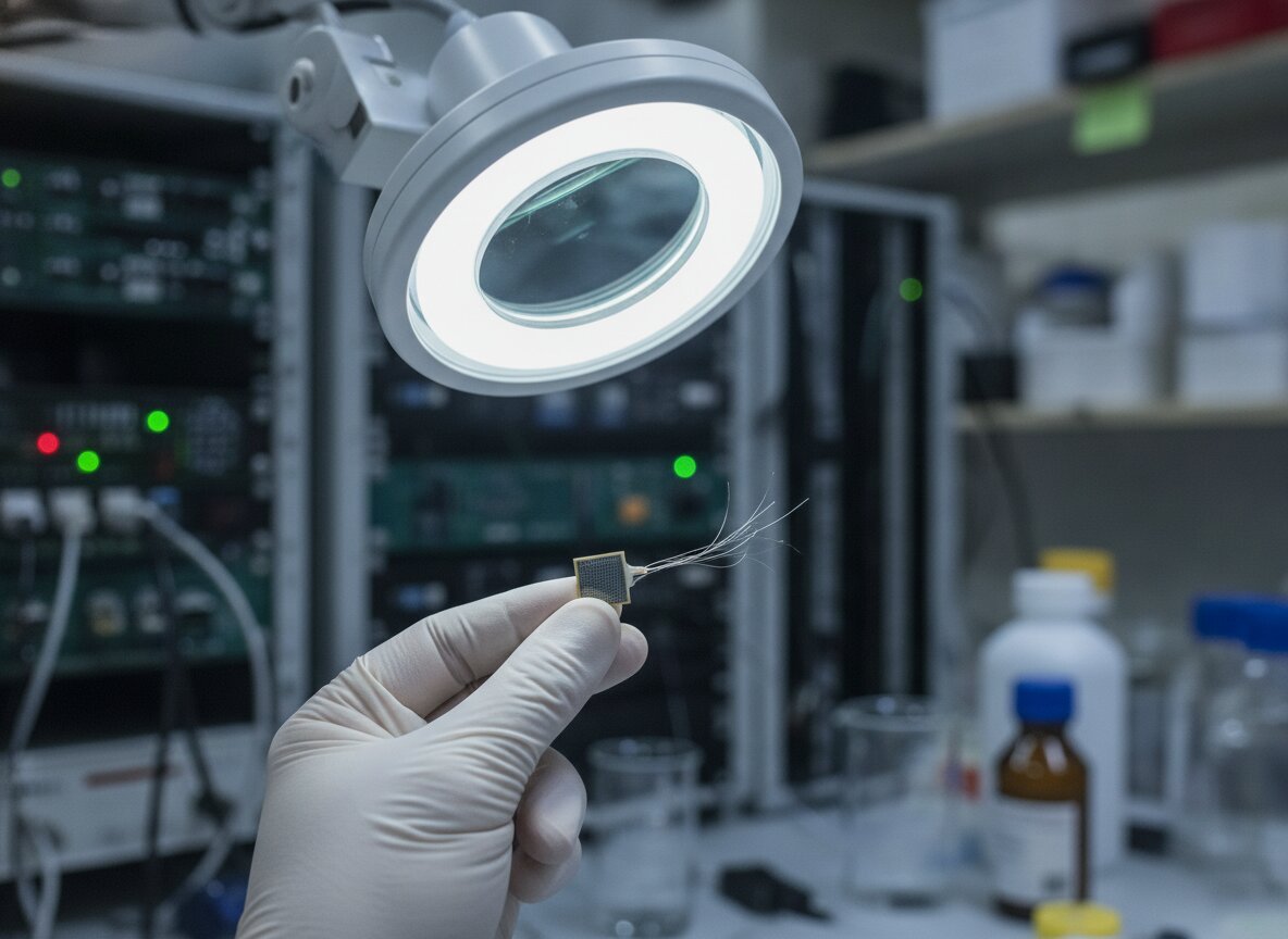 Il·lustració generada amb IA: Una IA de la Universitat Miguel Hernández d'Elx calcula com estimular el cervell d'una persona cega perquè vegi punts de llum