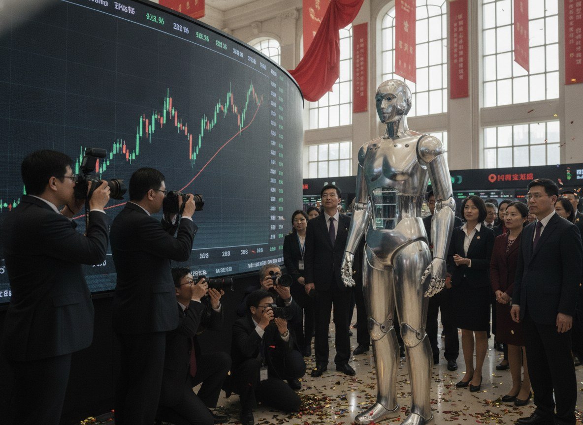 Il·lustració editorial de ACTUALITZACIÓ: Unitree es dispara fins a un 629% en el seu debut a la Borsa de Shanghai, en un dels mercats generals a la baixa