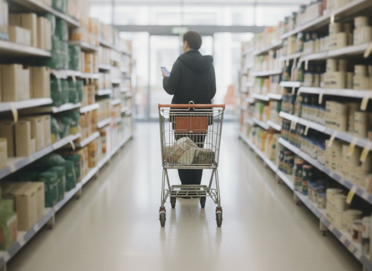 Il·lustració generada amb IA: Walmart obre la porta als agents d'IA que compren per compte dels clients, mentre Amazon els bloqueja