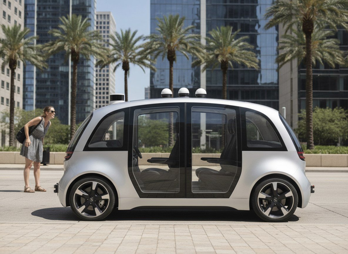 Il·lustració editorial de Waymo carrega contra la conducció «només amb càmeres» els dies que Tesla estrena el seu robotaxi Cybercab a Austin