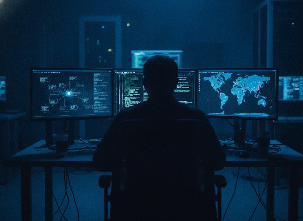 Il·lustració editorial de Investigadors destapen una campanya d'espionatge que combinava Claude Code i DeepSeek per infiltrar-se en governs i bancs de mig món